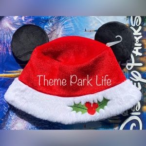 Disney Parks 2024 Christmas Mickey Plush Ears Santa Bucket Hat NEW